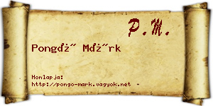 Pongó Márk névjegykártya
