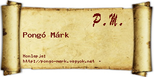 Pongó Márk névjegykártya